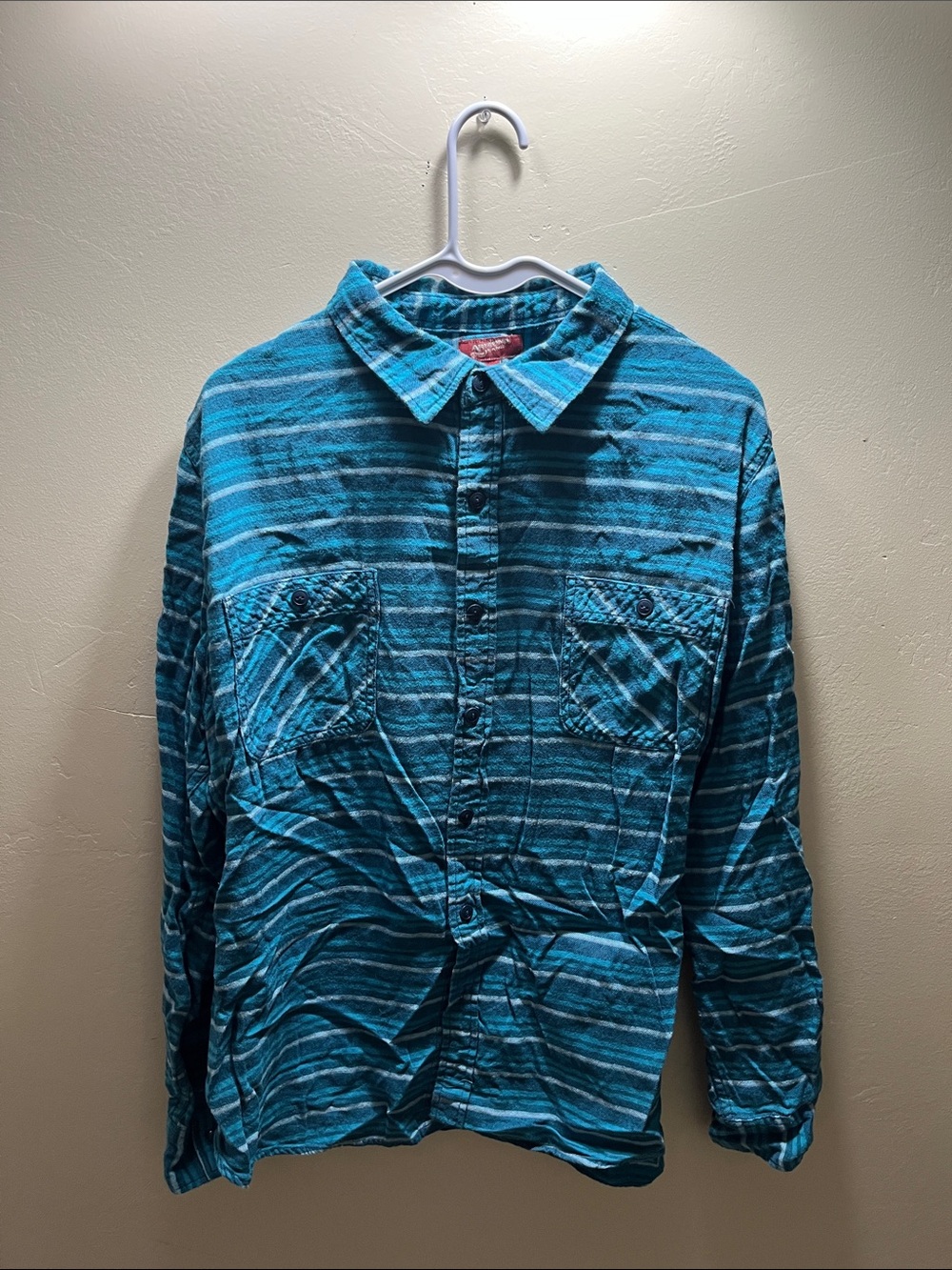 Arizona Jean Company Teal Striped Lightweight Shirt Jacket